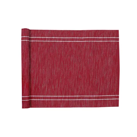 Recycled Table Runner Rune, Dark Red/Beige