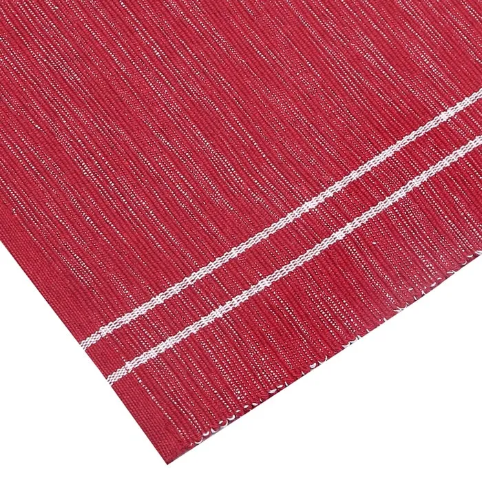 Recycled Table Runner Rune, Dark Red/Beige