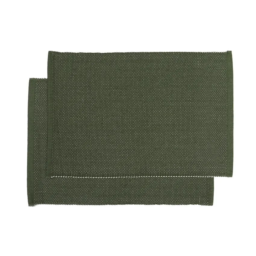 Recycled Placemat 2-pack Kalle, Olive Green/Beige