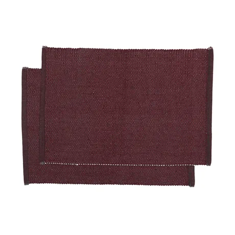 Recycled Placemat 2-pack Kalle, Burgundy/Dark Grey