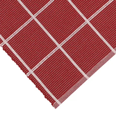 Recycled Table Runner Alexander, Dark Red/Beige
