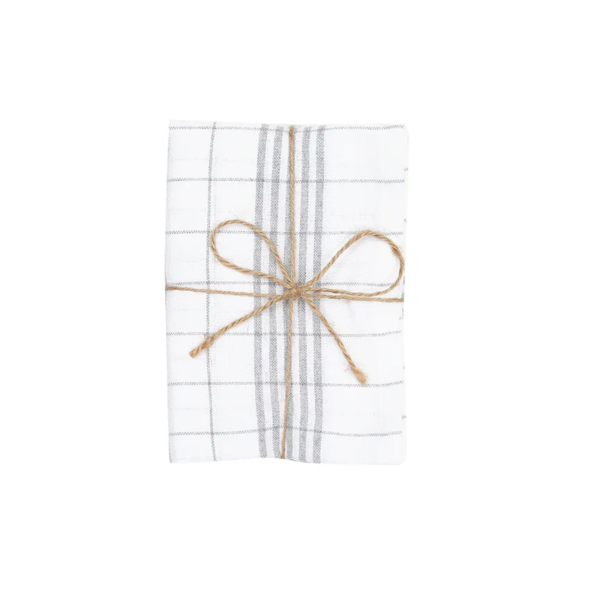 Recycled Tea Towel 2-pack Astrid, Grey/White