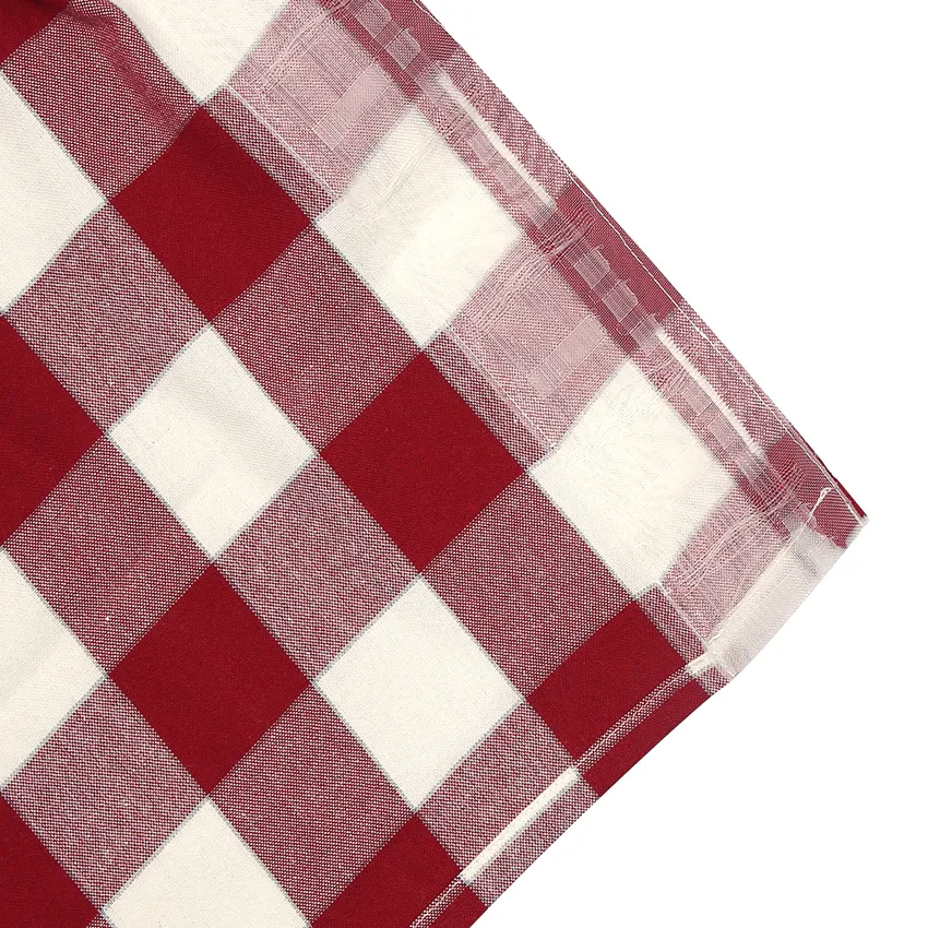 Recycled Curtain Valance Ted, Dark Red/Beige