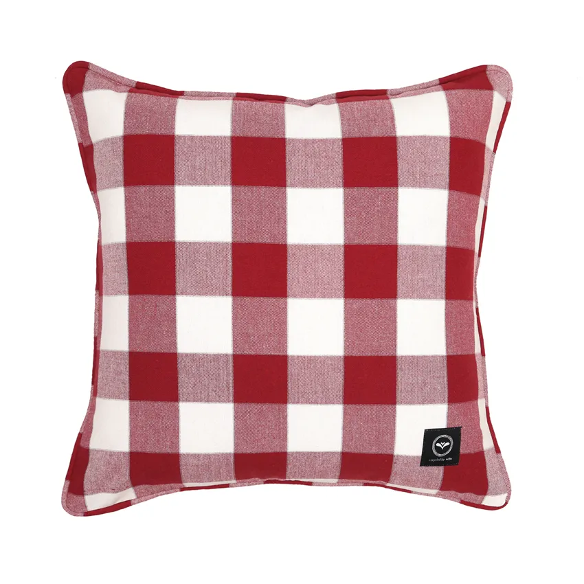 Recycled Cushion Cover Ted, Dark Red/Beige