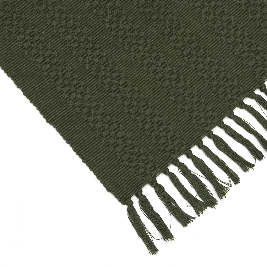 Recycled Table Runner Noa, Olive Green