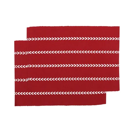 Recycled Placemat 2-pack Måns, Dark Red/Beige