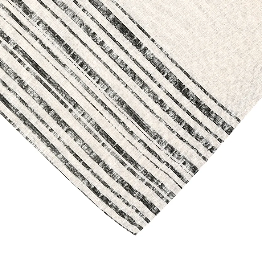 Recycled Tablecloth Charles, Ecru/Olive Green