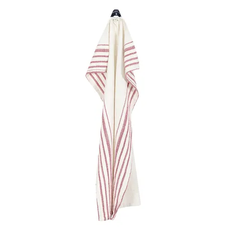 Recycled Tea Towel Charles, Ecru/Dark Red