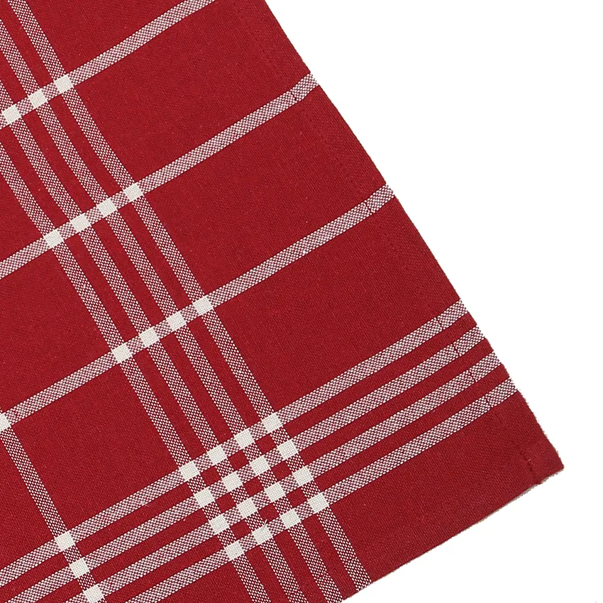 Recycled Tea Towel Recycling, 4-assorted, Dark Red/Beige