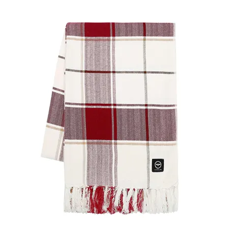 Recycled Blanket Julius, Dark Red/Beige