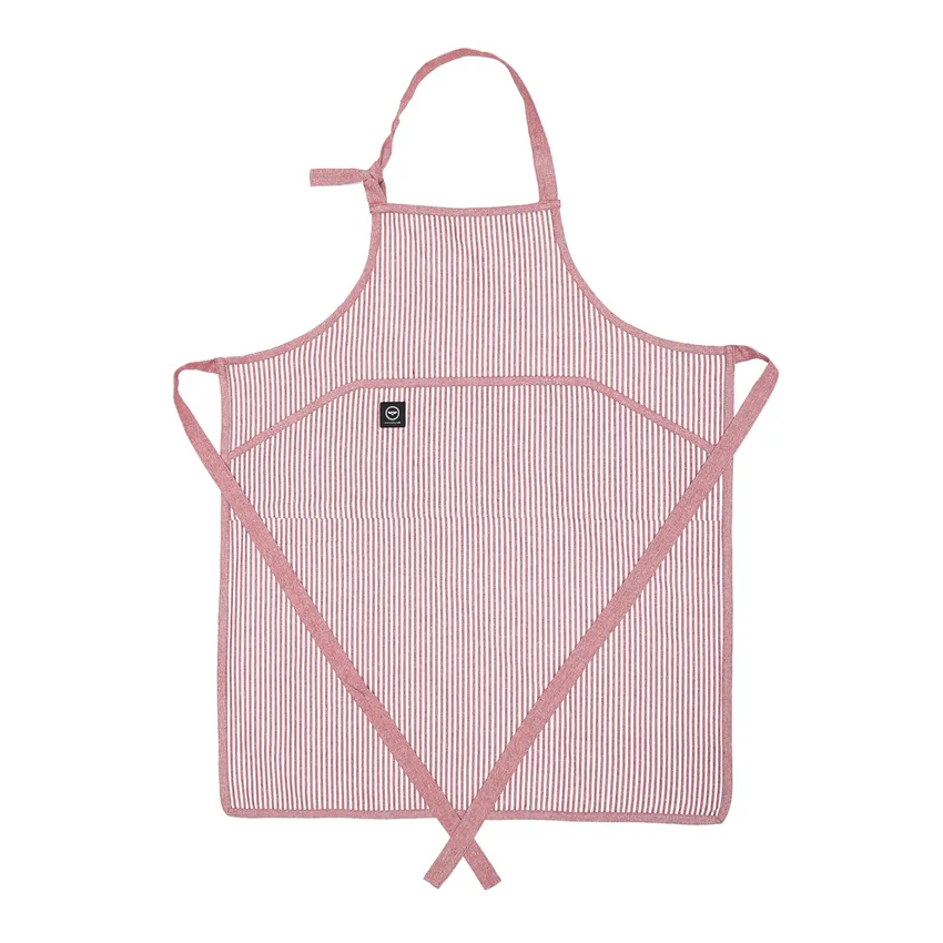 Recycled Apron Stina, Dark Red/White