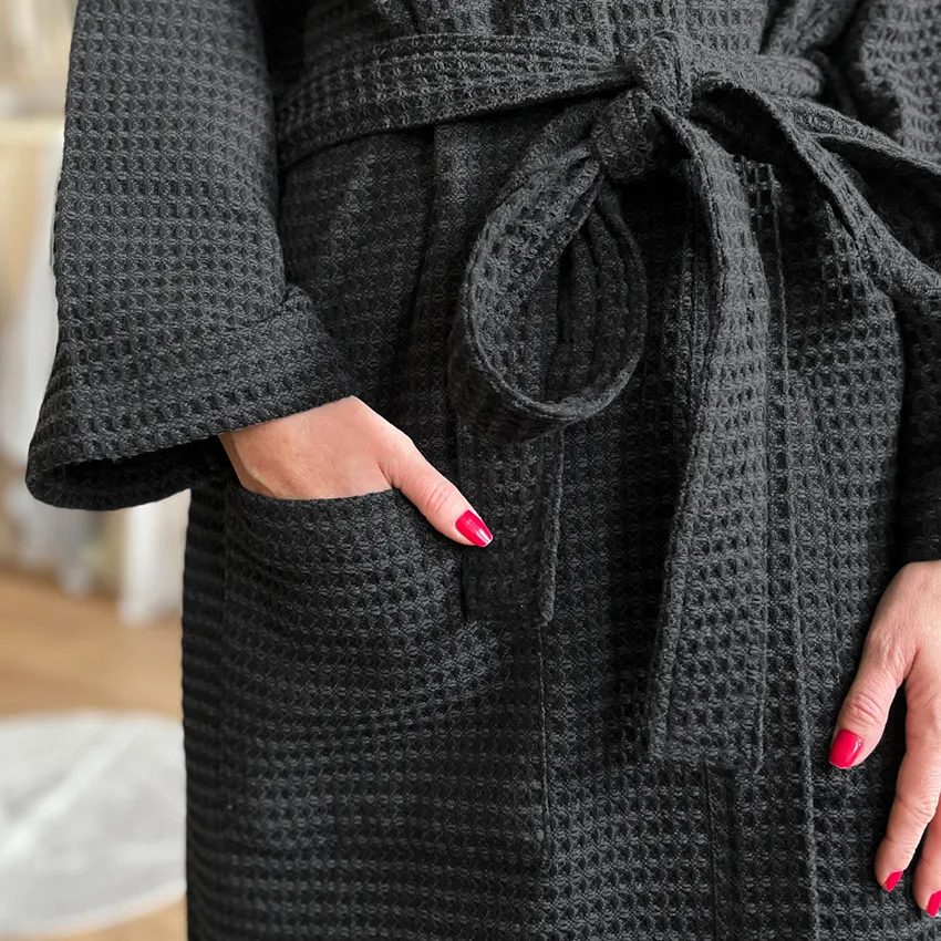 Recycled Bathrobe Wilma, Black