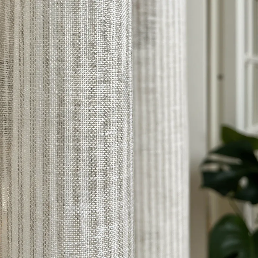 Curtain Panel 2-pack Laura, Linen/Off-White