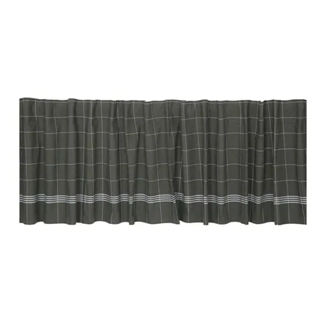 Recycled Curtain Valance Astrid, Olive Green/White