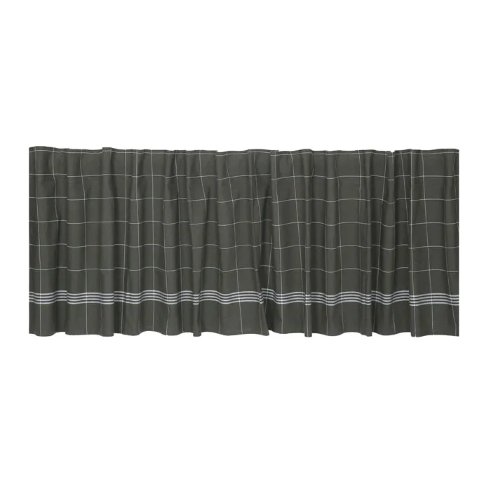 Recycled Curtain Valance Astrid, Olive Green/White