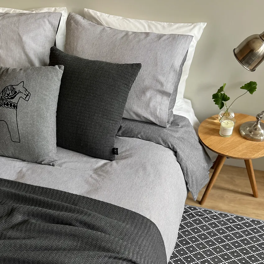 Duvet Cover Set 2-parts Runmarö, Black/White