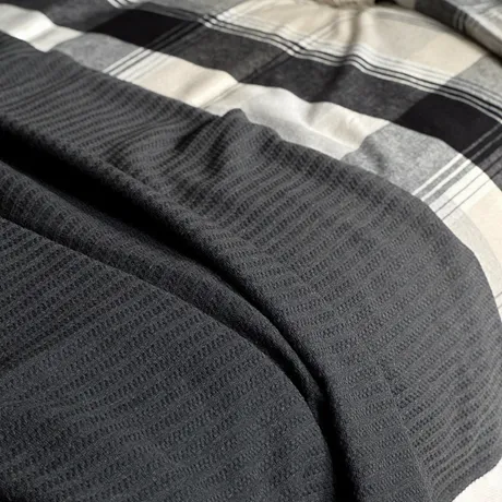 Recycled Bedspread Rasmus, Dark Grey