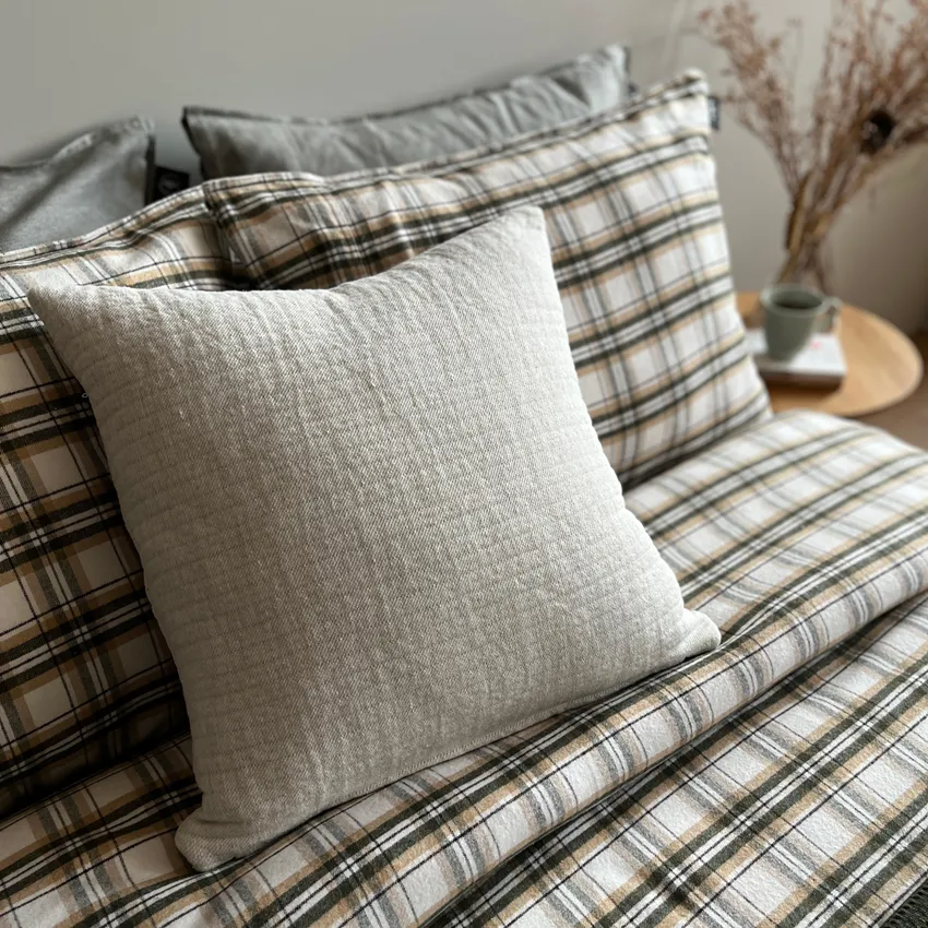 Recycled Cushion Cover Gunnar, Ecru/Beige