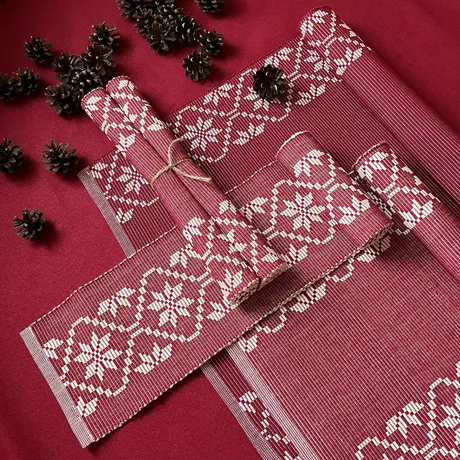 Recycled Placemat 2-pack Emma, Dark Red/Beige