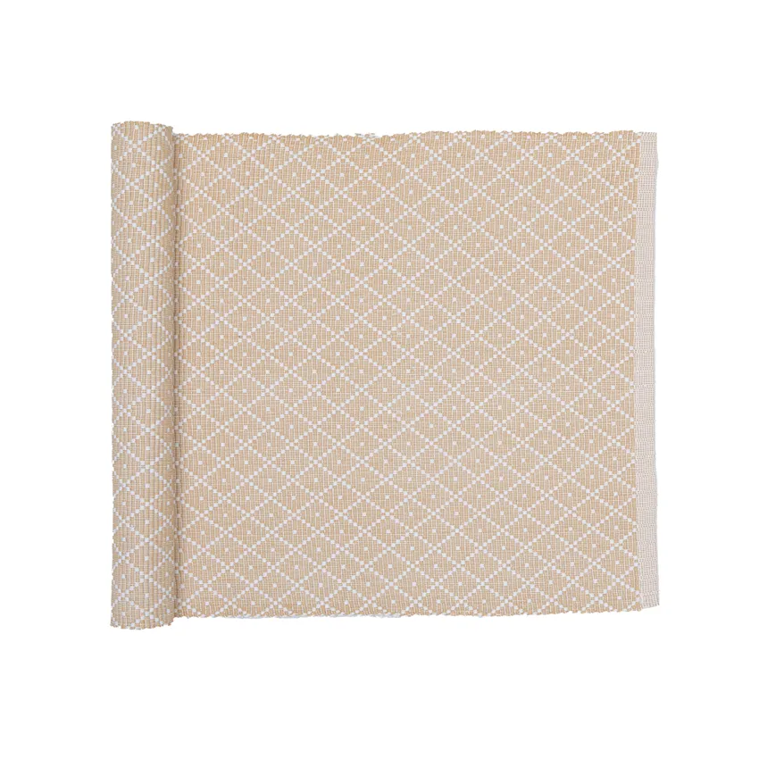 Recycled Table Runner Ella, Sand/White