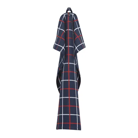Recycled Tea Towel Lysekil, Navy Blue/Red/White
