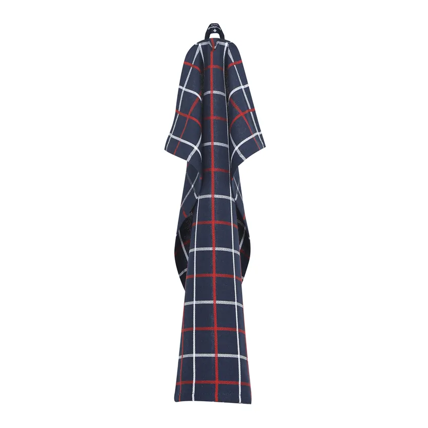 Recycled Tea Towel Lysekil, Navy Blue/Red/White