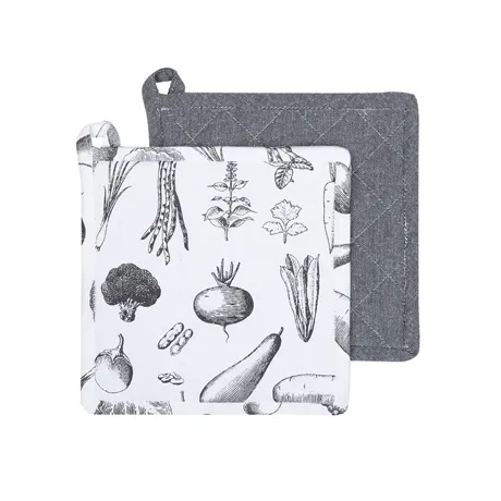 Recycled Pot Holder 2-pack Maj, Dark Grey/White