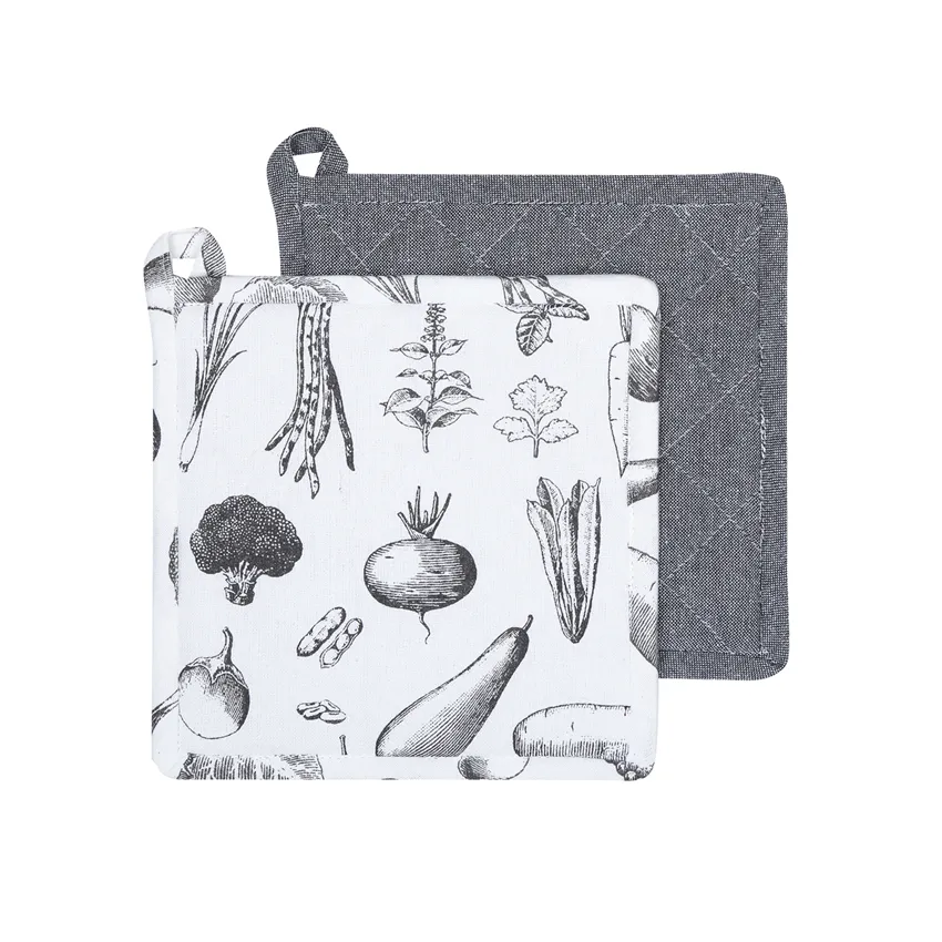 Recycled Pot Holder 2-pack Maj, Dark Grey/White