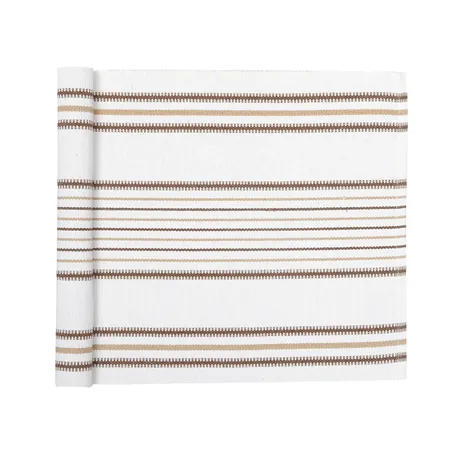 Recycled Table Runner Linda, White/Sand/Brown