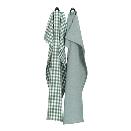 Recycled Tea Towel 2-pack Bella, Green/White