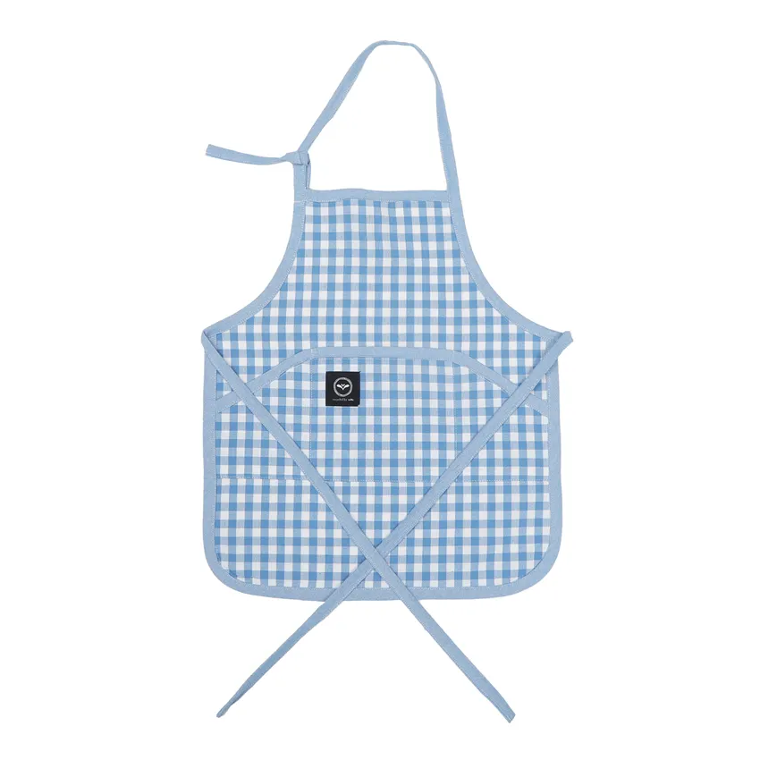 Recycled Childen's Apron Bella, Light Blue/White