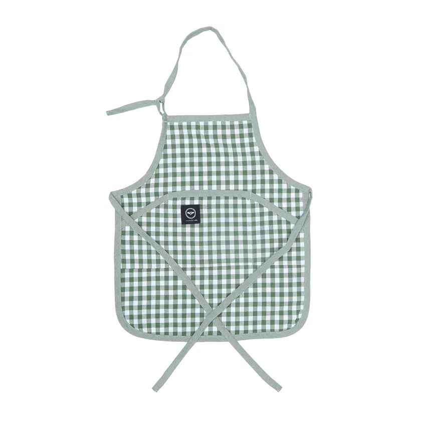 Recycled Childen's Apron Bella, Green/White