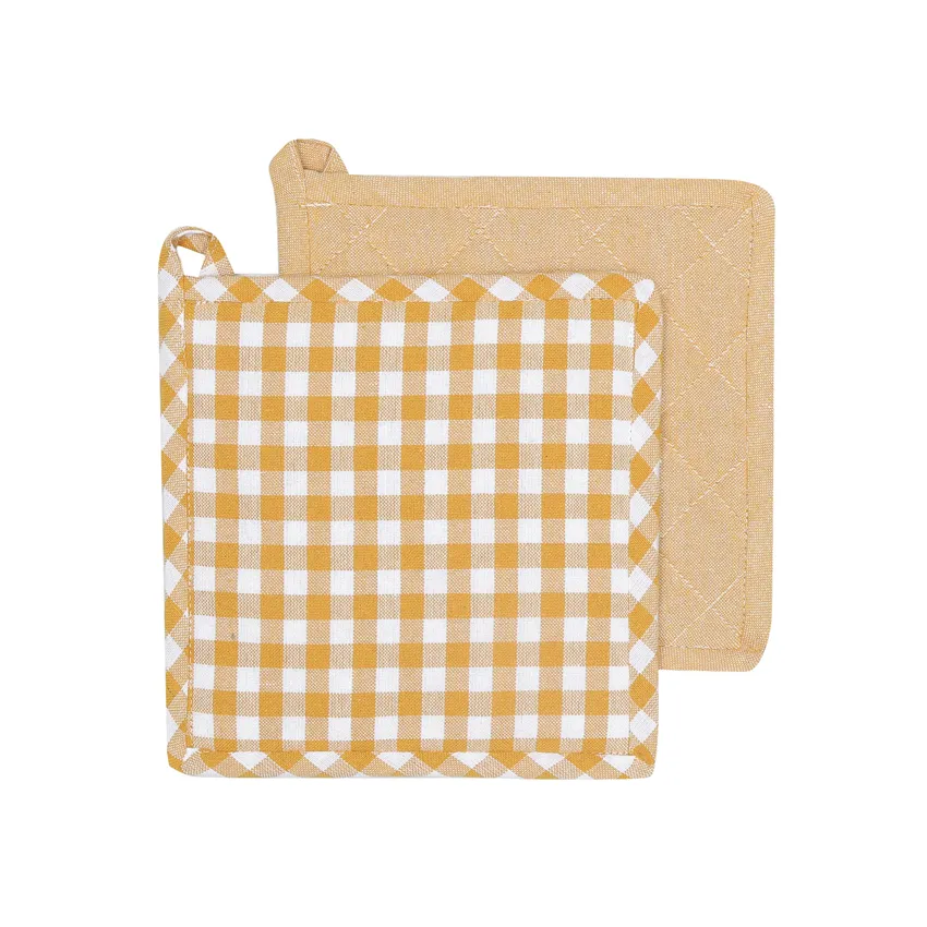 Recycled Pot Holder 2-pack Bella, Yellow/White