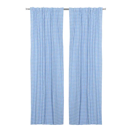 Recycled Curtain Panel 2-pack Bella, Light Blue/White