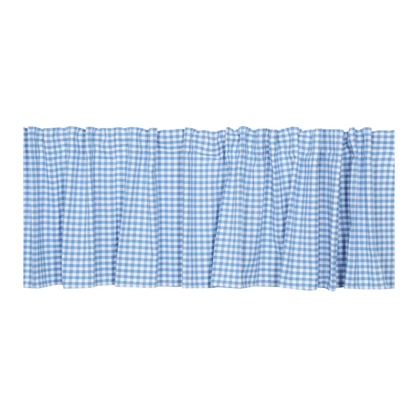 Recycled Curtain Valance Bella, Light Blue/White