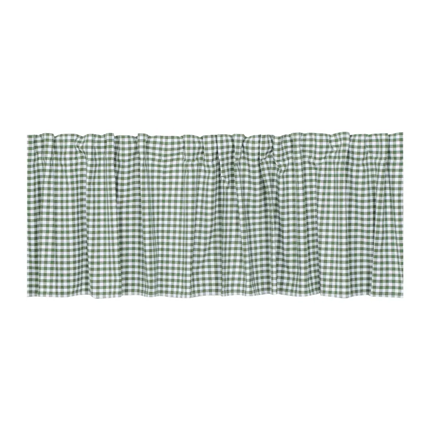 Recycled Curtain Valance Bella, Green/White