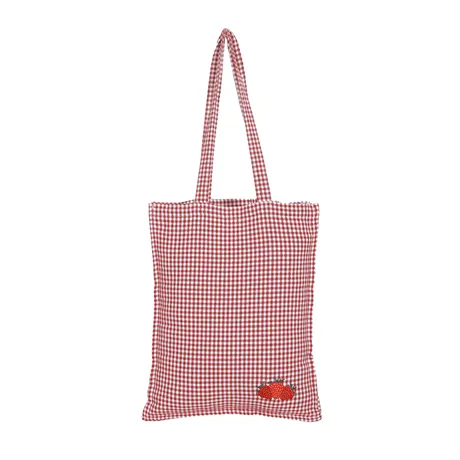 Recycled Shopping Bag Kerstin, Dark Red/White