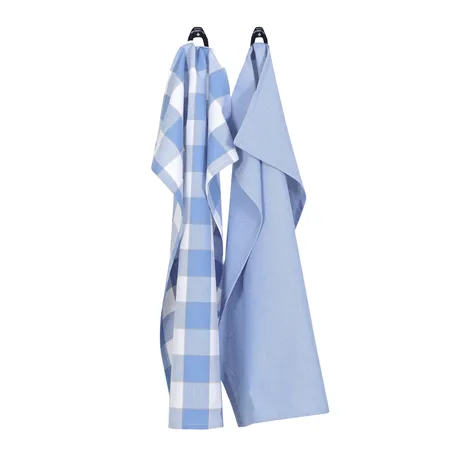 Recycled Tea Towel 2-pack Ted, Light Blue/White