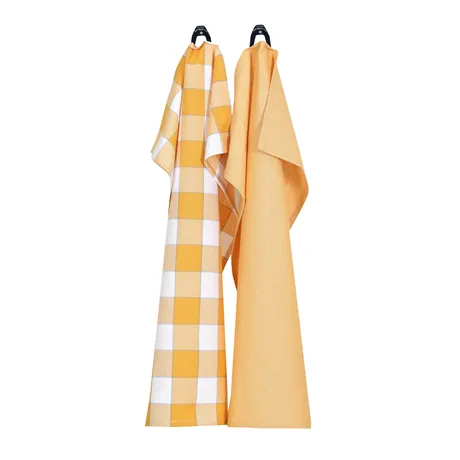 Recycled Tea Towel 2-pack Ted, Yellow/White