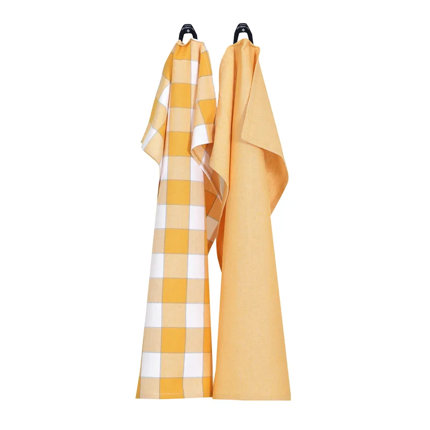 Recycled Tea Towel 2-pack Ted, Yellow/White