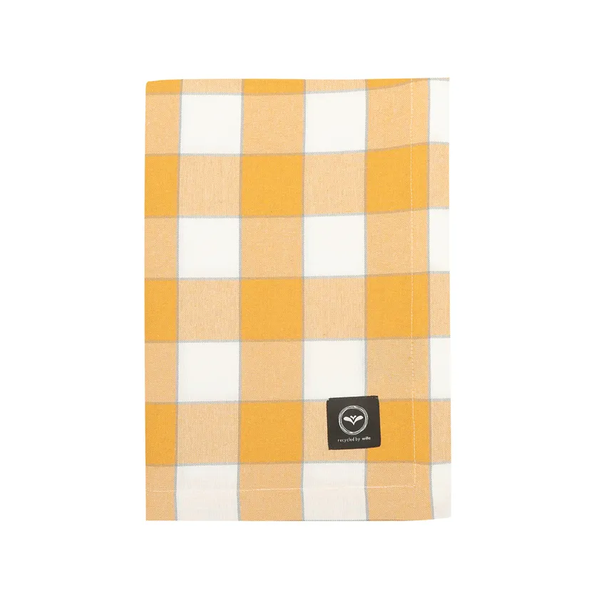 Recycled Tablecloth Ted, Yellow/White