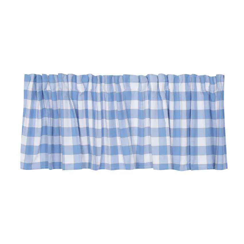 Recycled Curtain Valance Ted, Light Blue/White
