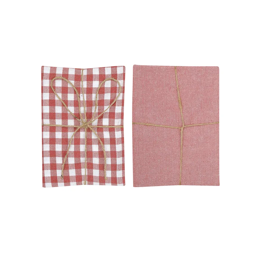 Recycled Tea Towel 2-pack Bella, Pink/White
