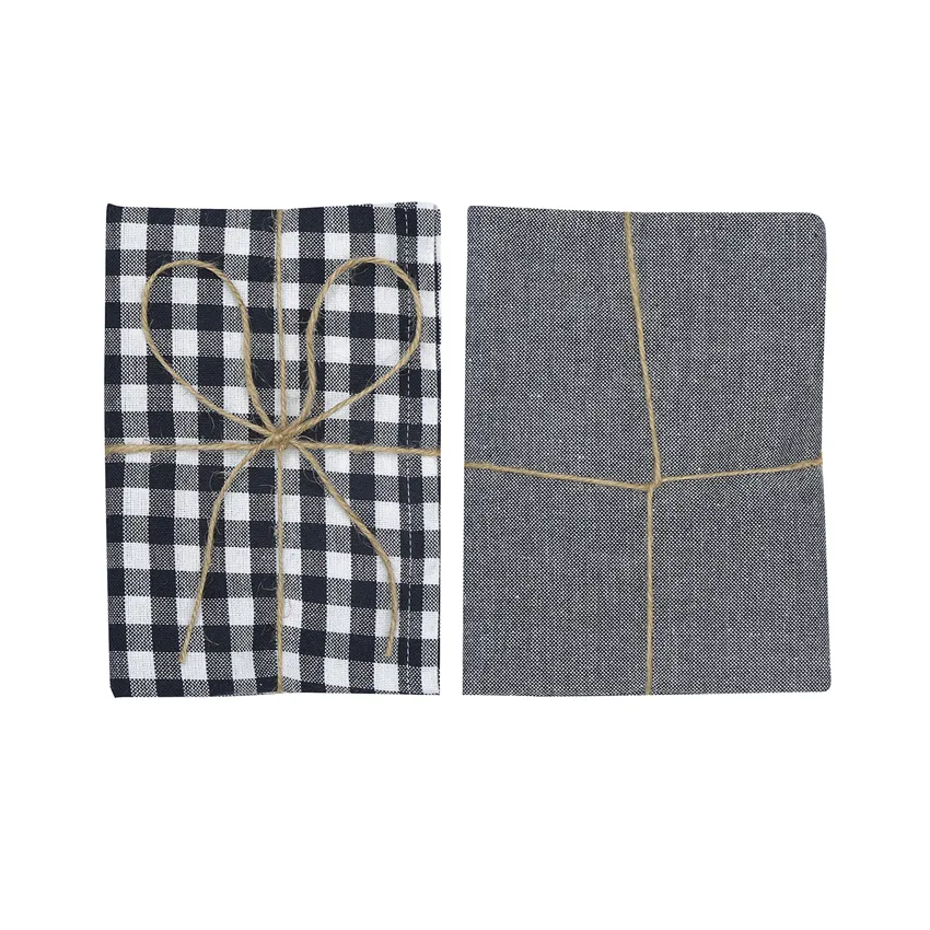 Recycled Tea Towel 2-pack Bella, Navy Blue/White