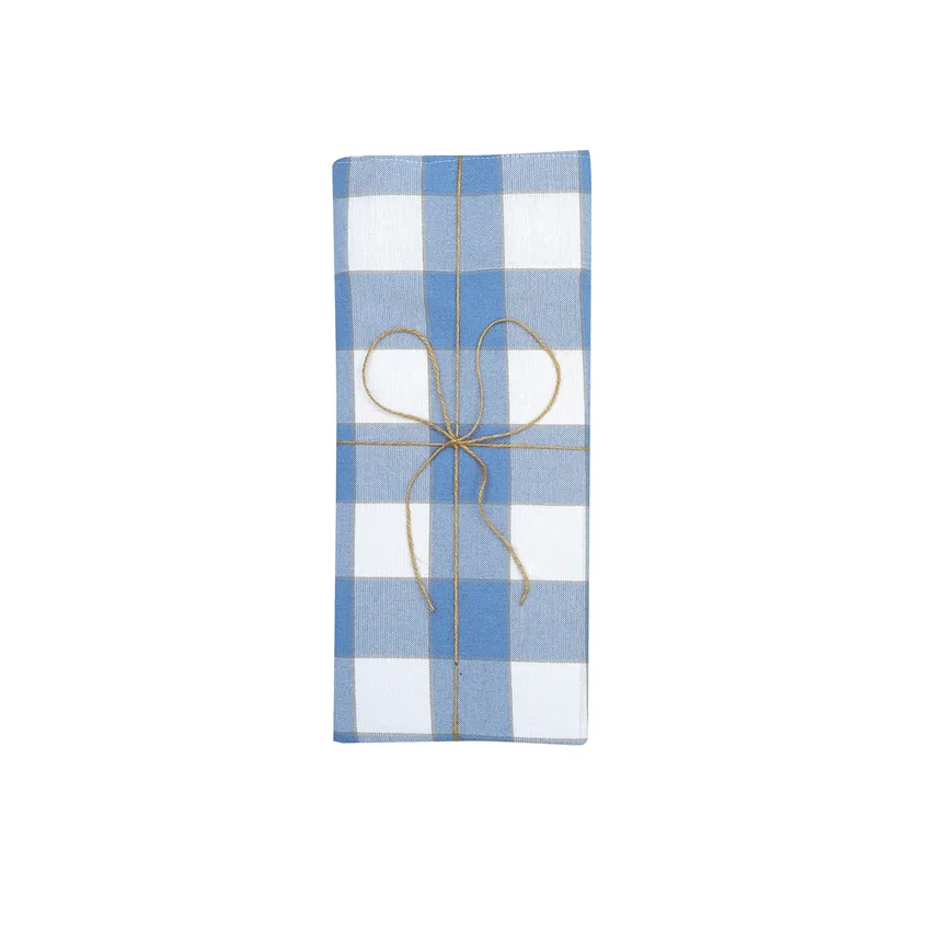 Recycled Curtain Valance Ted, Light Blue/White