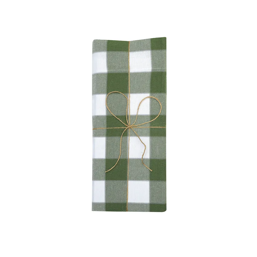 Recycled Curtain Panel 2-pack Ted, Green/White