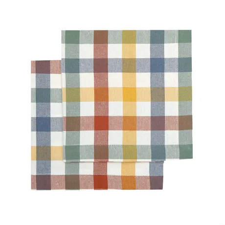 Recycled Napkin 2-pack Ruth, Green/Rust/Beige