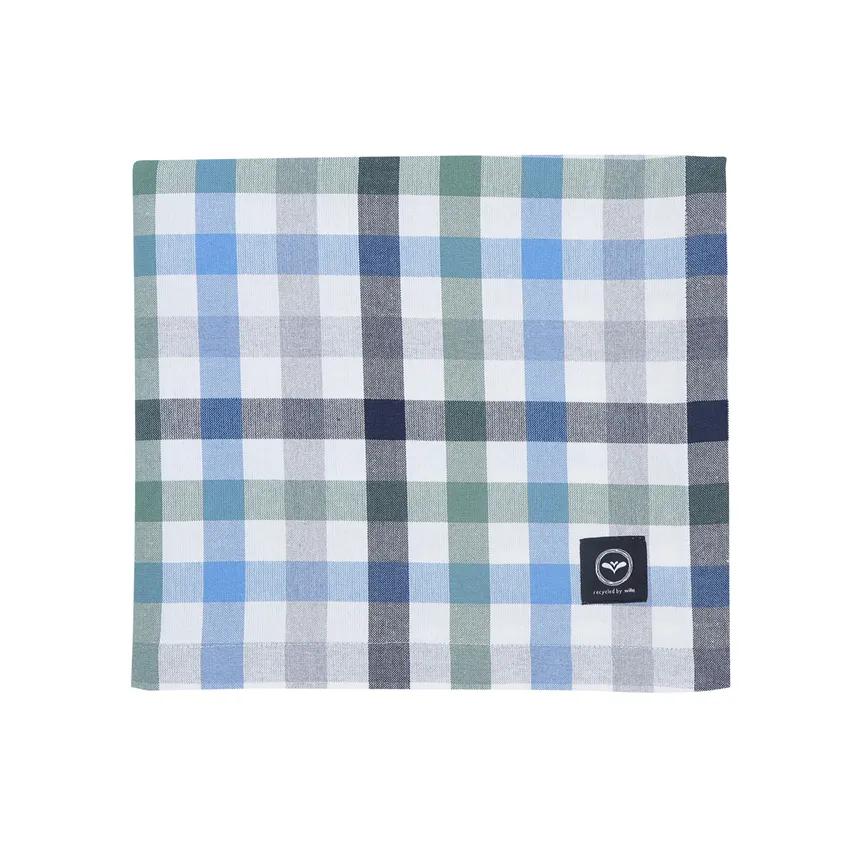 Recycled Tablecloth Ruth, Light Blue/Grey/Beige