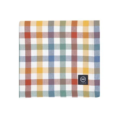 Recycled Tablecloth Ruth, Green/Rust/Beige