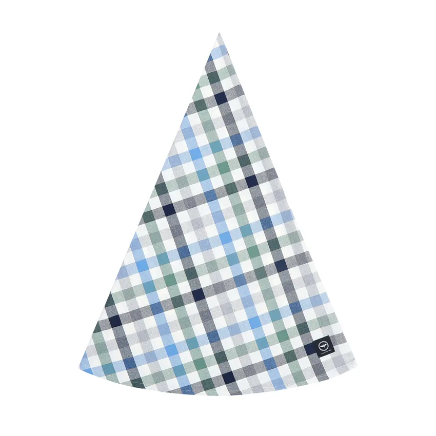 Recycled Round Tablecloth Ruth, Light Blue/Grey/Beige